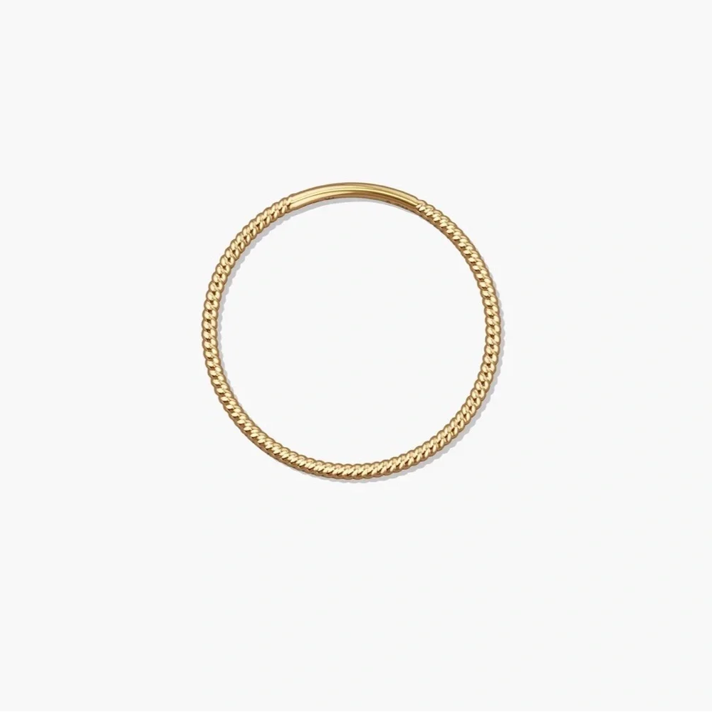 Mejuri 10k Solid Yellow Gold Twist Ring - Size 5